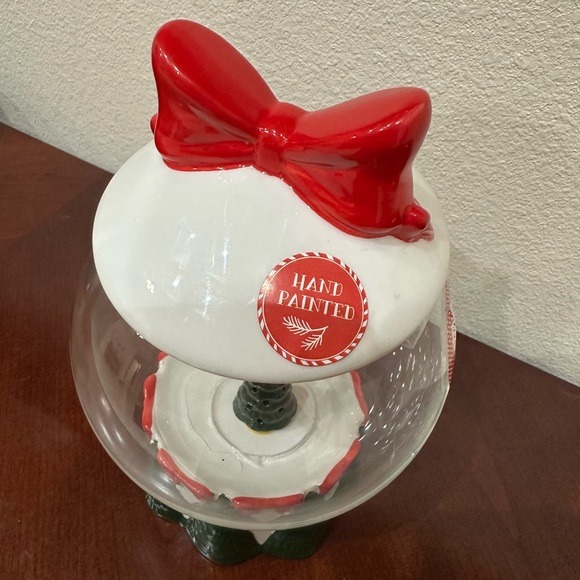 Peppermint & Pine Holiday Snow Globe Light Up Candy Jar - Picture 5 of 5